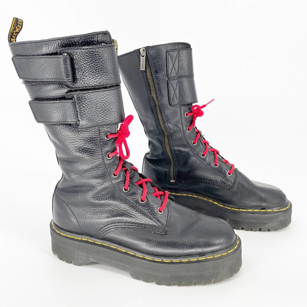 Dr. Martens Jagger Black Tall Platform 10 Eye Lace up Combat Boot Women's US 11